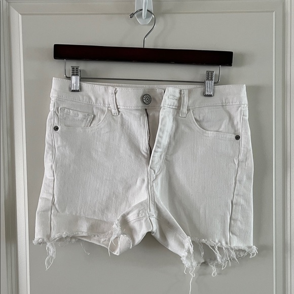 Express Pants - Express White Frayed Hem Jean Shorts